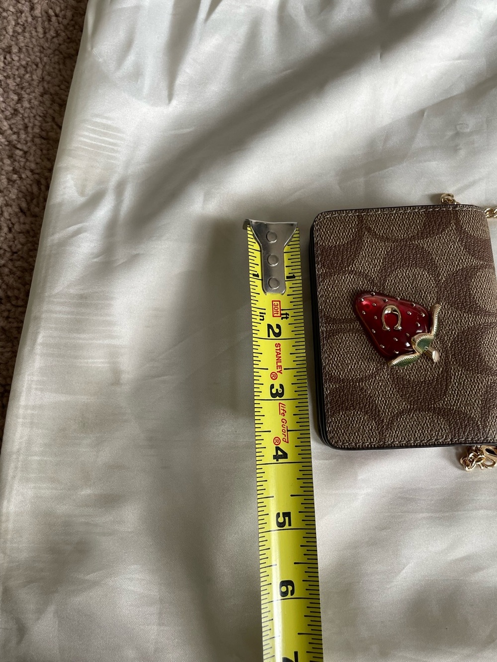 Coach Strawberry Mini Crossbody Wallet Bag Signature Red Strawberry EUC - Picture 14 of 16